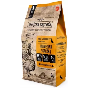 Dry dog food wiejskazagroda Adult Small Lamb with Duck 9 kg — grain-free, 34% protein, 23% fat
