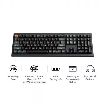 Mechanical full-size keyboard Keychron V6 Ultra 8K — QWERTY, Bluetooth, RGB, Black