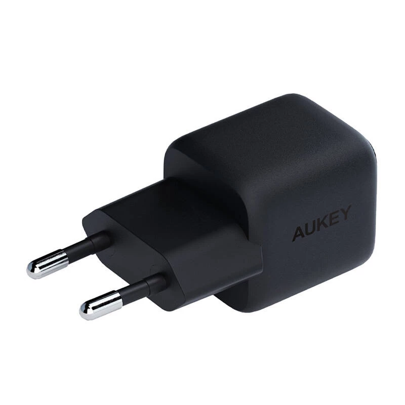 Wall charger Aukey PA-B1L USB-C 30W Black — compact USB‑C PD power adapter