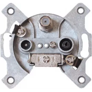 Antenna Socket ShiverPeaks 83905-10DCL BK+SAT Through connection for TV/Satellite coax