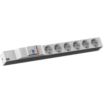 Power distribution unit Bachmann 333.4065 with 1 switch, 6x Type E sockets, 2.0 m cable