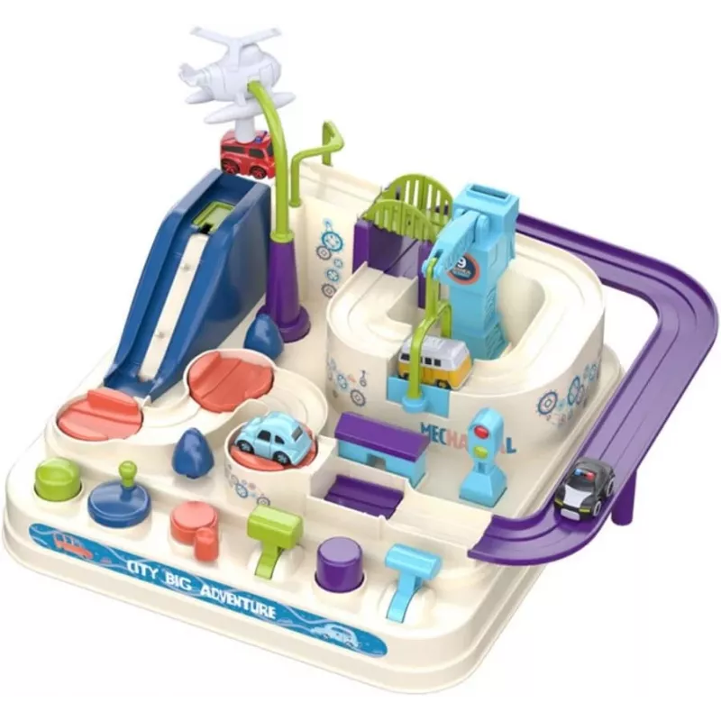 Toy racing track set Extralink TOYS — smart cars playset, modular track pieces, battery-powered vehicles