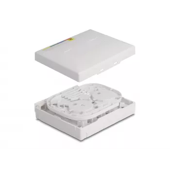 DeLOCK Optical Fiber Connection Box FTTH wall mount 4 x SC Simplex LC Duplex white