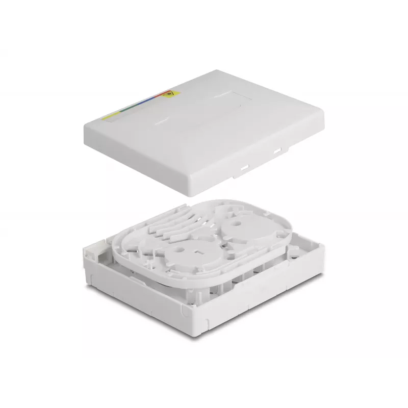 DeLOCK Optical Fiber Connection Box FTTH wall mount 4 x SC Simplex LC Duplex white