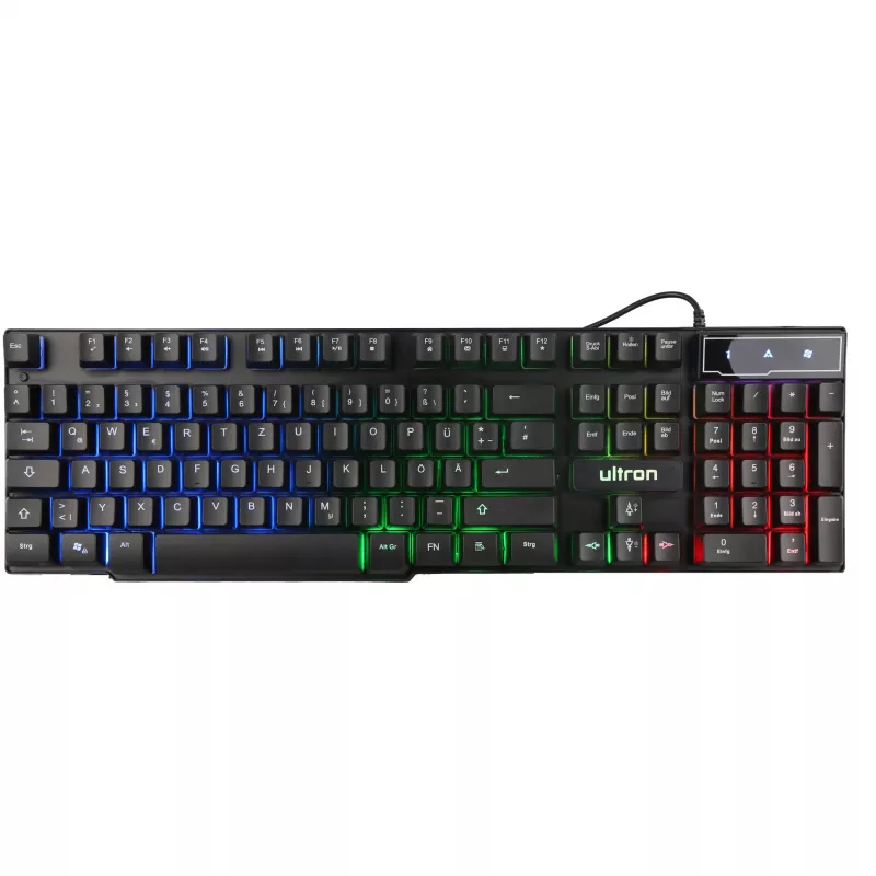 Gaming Set Ultron HAWK Keyboard Mouse QWERTZ German Black Red White