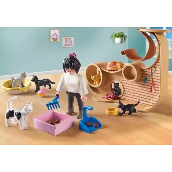 Playset PLAYMOBIL My Life 71744 Cat Café with Figures, playset for children