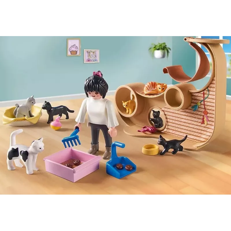 Playset PLAYMOBIL My Life 71744 Cat Café with Figures, playset for children