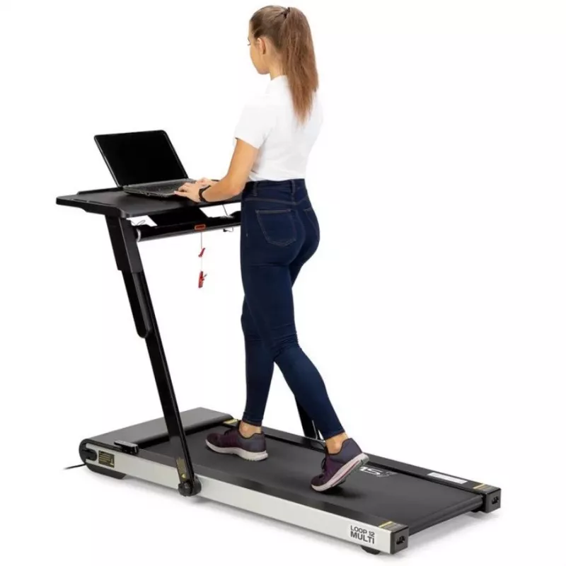 HMS LOOP12 MULTI electric treadmill with desk 1-12 km/h, black