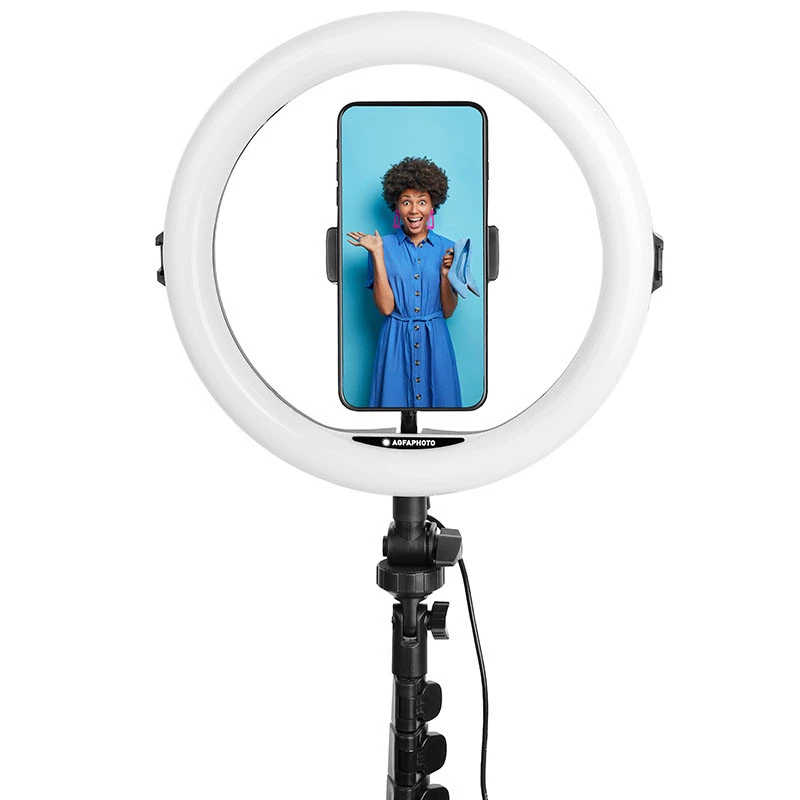 Agfa Arl11xl Ring Light Led Ring 11 + Stand + Remote