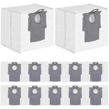 Disposable Dust Bag 12-pack for Roborock H5 (model 8.04.0032) — white, replacement accessory