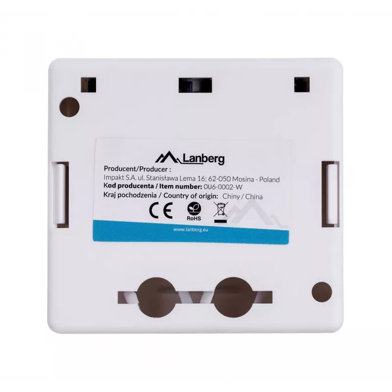 LANBERG Outlet Box RJ-45 Cat6 OU6-0002-W white, 2 sockets, 30×54×57 mm