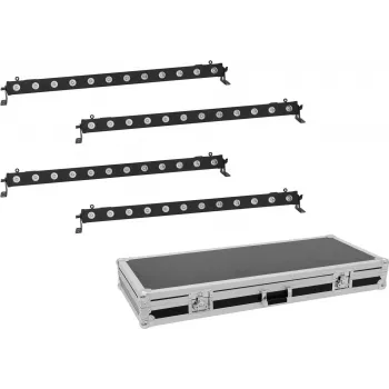 LED bar set EUROLITE 4x LED BAR-12 QCL RGBW with transport case