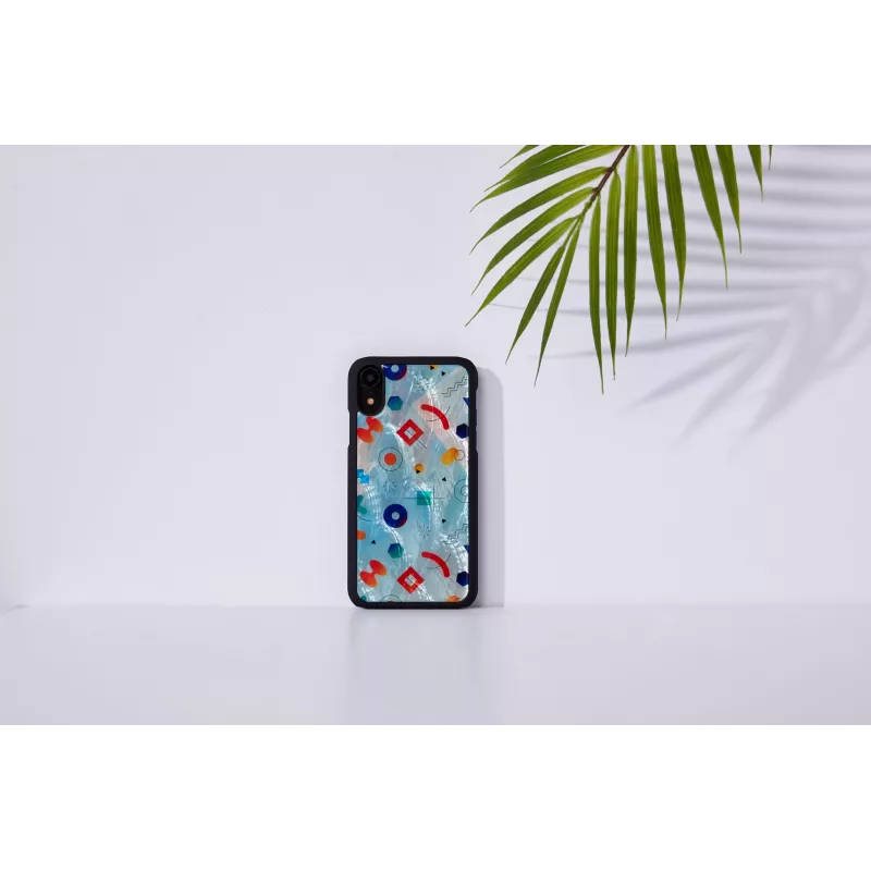 Protective phone case iKins for iPhone XR — Black Poppin Rock design