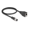 DeLOCK M12 Adapter Cable D-coded 4 pin male to RJ45 female 50 cm