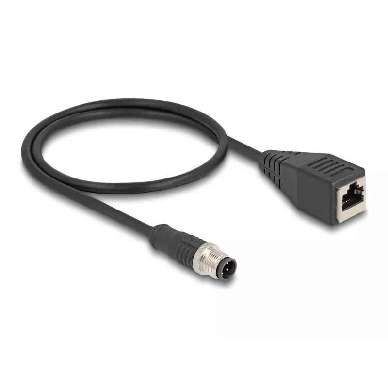 DeLOCK M12 Adapter Cable D-coded 4 pin male to RJ45 female 50 cm