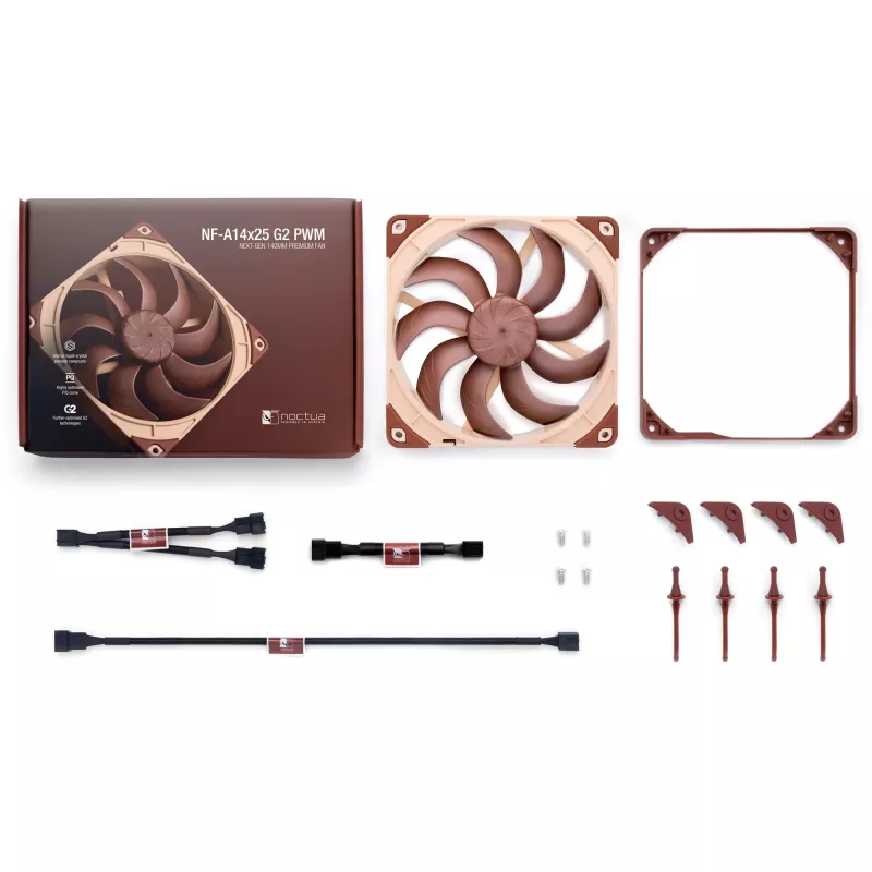 Fan Noctua NF-A14x25 G2 PWM 140 mm 1500 RPM SSO2 bearing 4-pin PWM Beige