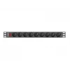 Power Distribution Unit LANBERG PDU-09E-0300-BK — 9x Type E outlets, 16 A, 220–250 V, 3 m cable, 1U rack, 19 inch