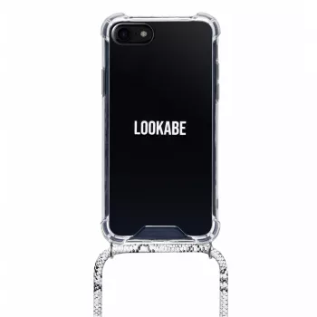 Necklace case Lookabe Snake Edition for iPhone 7/8, silver, protective pendant-style cover with cord
