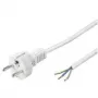 Wentronic Goobay Grounded Power Cable for custom assembly, 1,5 m, White - Type F (Type F, CEE 7/7) > loose cable ends (51328)