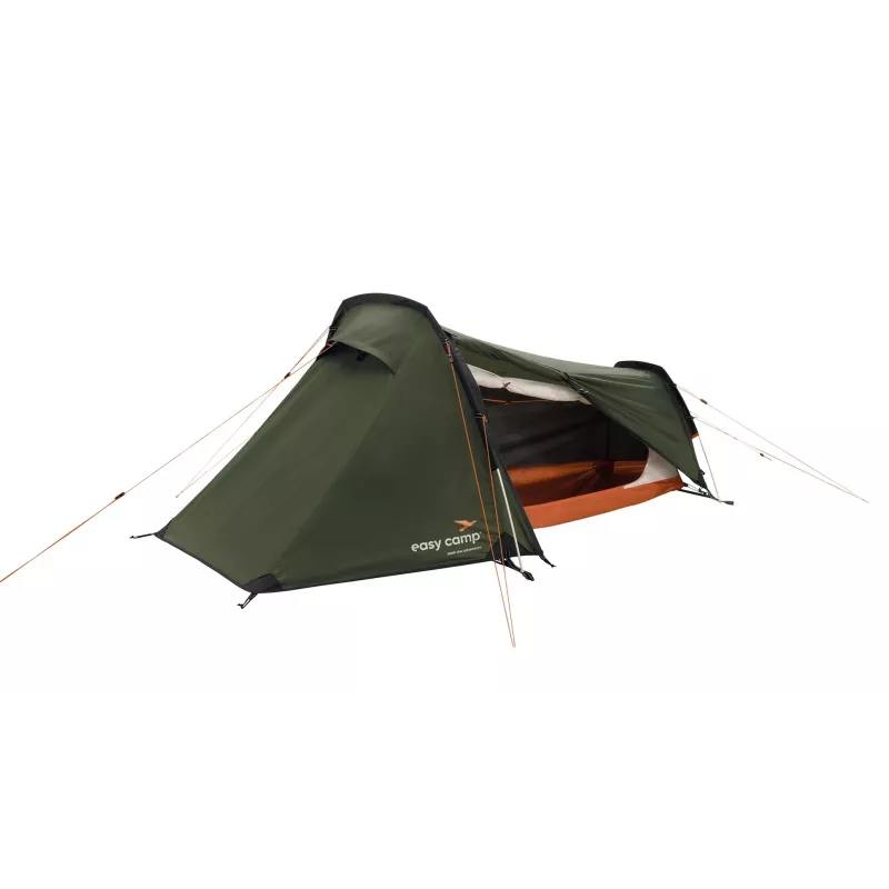 Tunnel tent easy camp Sarek 1 (dark green/orange, 2025) — single-person, tunnel design