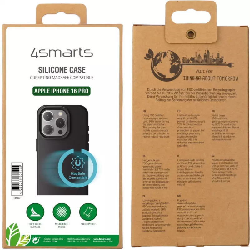 4smarts 541187 Cupertino Silicone Case for Apple iPhone 16 Pro