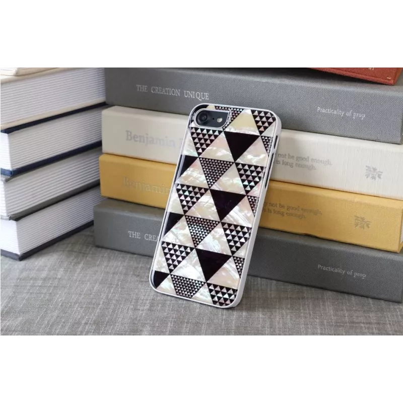 Protective phone case iKins for Apple iPhone 8/7 — pyramid white design