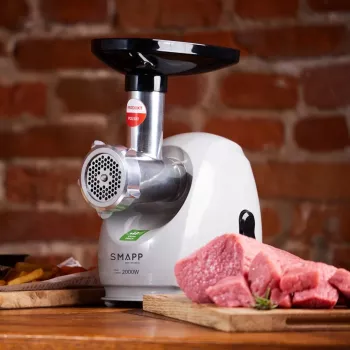 Electric meat grinder SMAPP 489.8 Graphite 2000W, 1 speed, 3 strainers, min hole 2.7 mm, max 8 mm