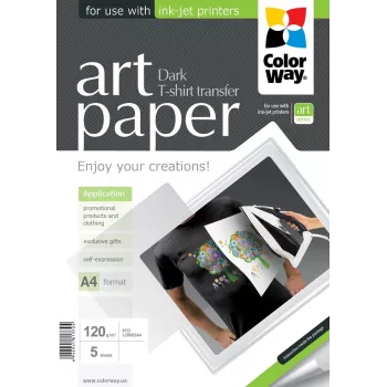 T-shirt transfer photo paper ColorWay PTD120005A4 — A4, 120 g/m², 5 sheets (for dark fabrics)