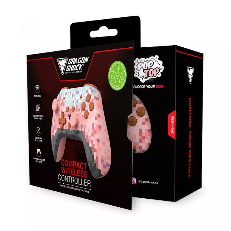 Dragonshock Controller Poptop Wireless Cubes pink switch