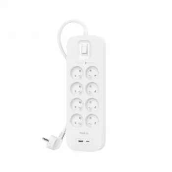 Surge Protector Belkin SRB003CA2M 8 AC Outlets 900 J White 2 m