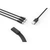 USB 3-in-1 charging/data cable Devia Kintone Series — Lightning, Micro-USB, USB-C, 1.2 m, black