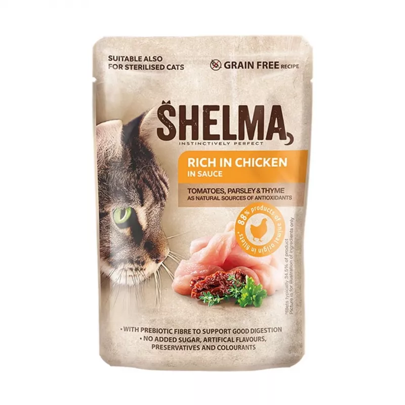 SHELMA with turkey, duck, chicken and beef in sauce - wet cat food - 12x85g