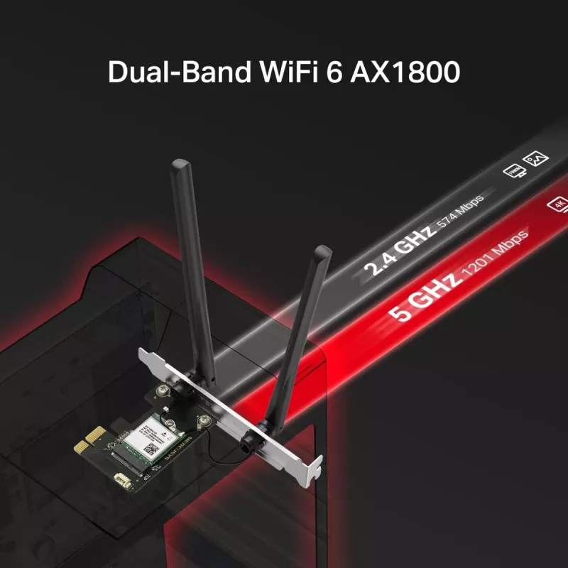 Wireless USB Adapter MERCUSYS MA70XE AX1800 with Bluetooth 5.4 — Wi‑Fi 6 (AX1800)