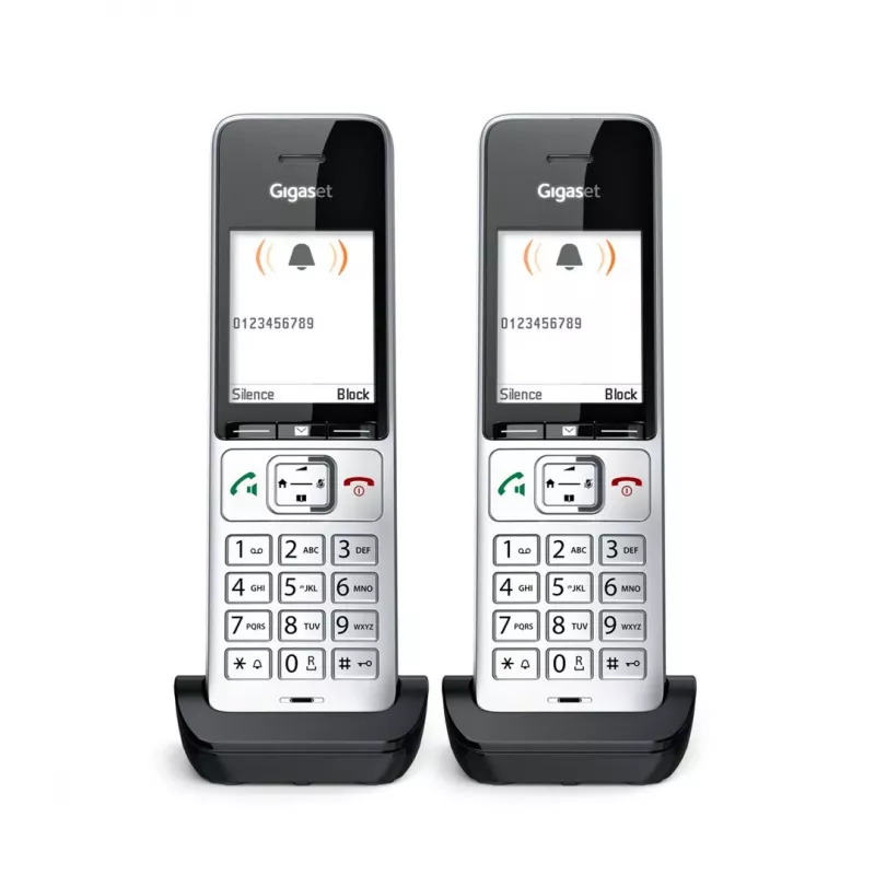 Gigaset COMFORT 500HX duo Analog/DECT telephone Caller ID Black, Silver
