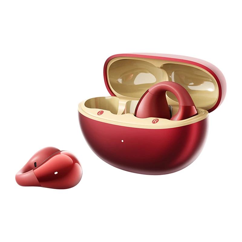 Wireless clip-on headphones QCY Crossky Clip C30S (red) — clip design, in-ear, wireless