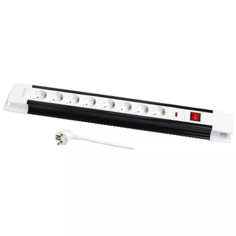 Power Extension LogiLink LPS207 3m 8 AC Outlets Black White