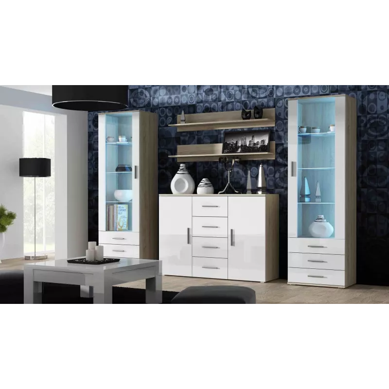 Cama living room sideboard UNI sonoma oak/white gloss