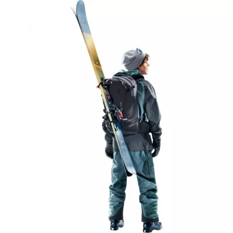 Backpack DEUTER Freerider Pro 34+ — technical freeride ski touring pack, 34 L, black, helmet holder, hipbelt