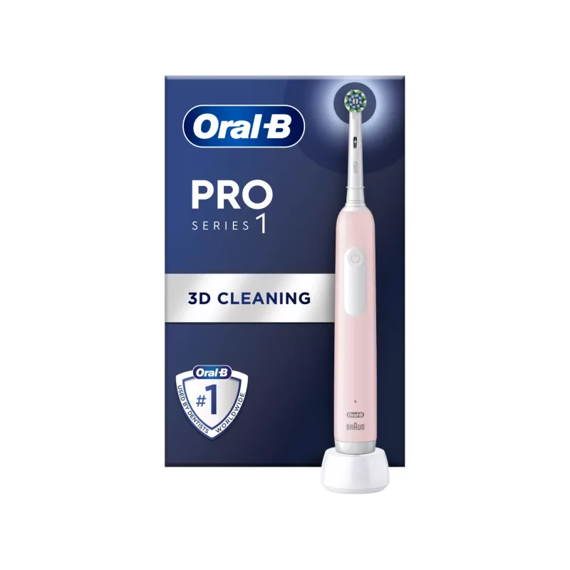 Oral-B Electric Toothbrush Pro Series 1 Cross Action For adults Rechargeable Pink Number of brush heads included 1 Number of teeth brushing modes 3