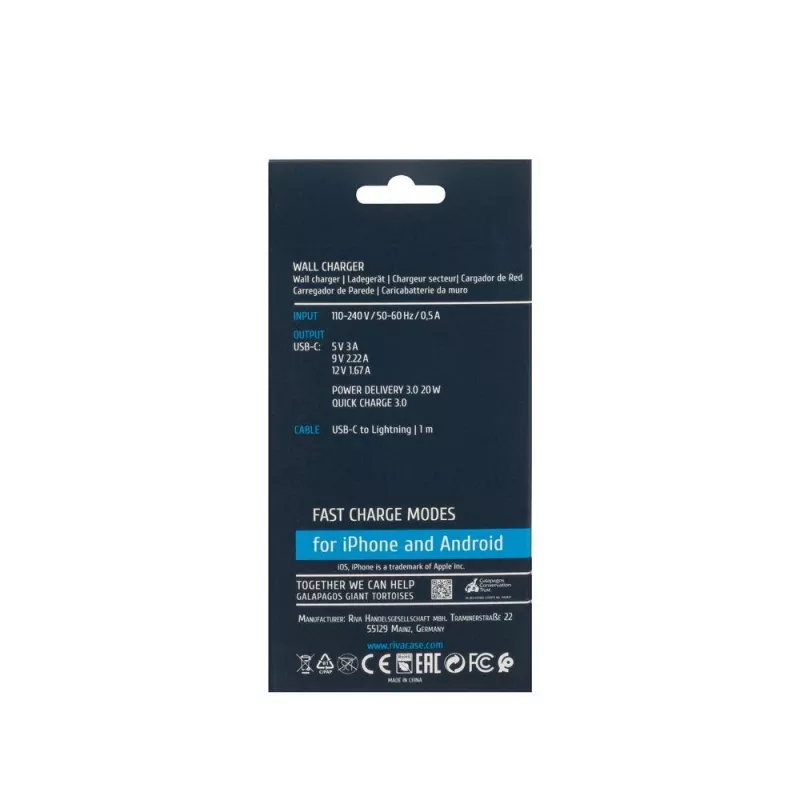 Mobile Charger WALL/WHITE PS4101 WD5 Rivacase