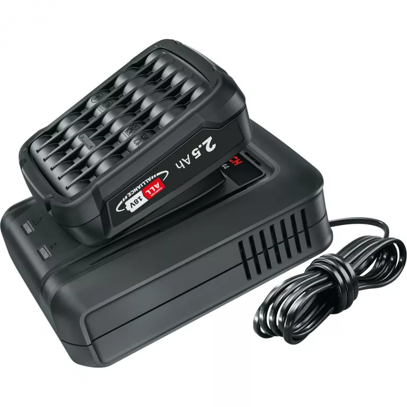 Battery Starter-Set 18V 1x 2,5Ah + Fast Charger AL 18V-44 (black, Lithium-Ion Battery 2,5Ah, POWER FOR ALL ALLIANCE)