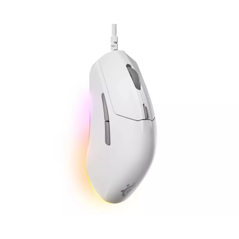 Gaming mouse STEELSERIES Rival 3 Gen 2 — optical, 8500 DPI, wired USB Type-A, right-hand, white, 77 g