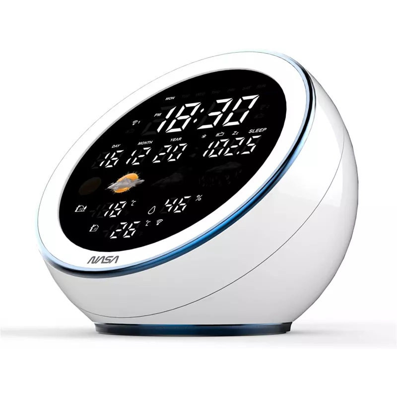 Nasa WSP1500 white Weather Station/Speaker BT Moon