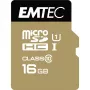 EMTEC Gold+ - Flash Memory Card (SD-Adapter inbegriffen) - 16GB - Class 10 - microSD - Gold (ECMSDM16GHC10GP)