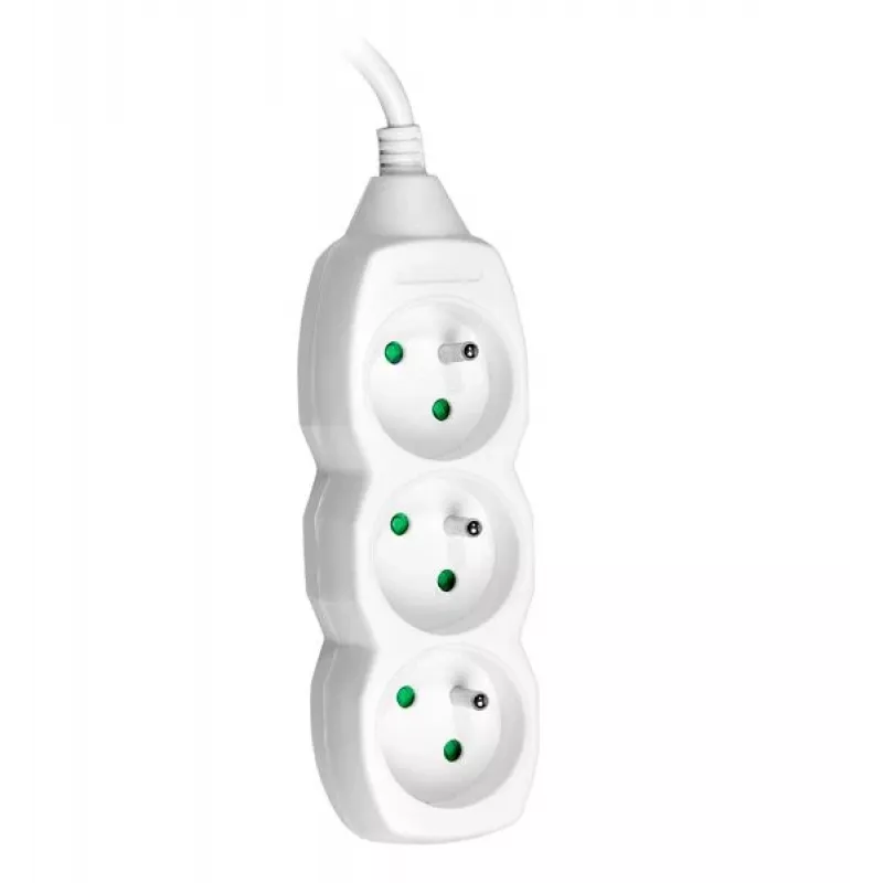 TRACER PowerCord Extension Lead 1.5m 3 sockets white