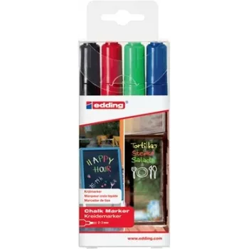 Chalk Marker Edding 4095 Bullet Black Blue Green Red