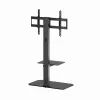 Floor TV stand GEMBIRD TVS-86ST-01 for 43–86 inch TVs, black, tempered glass base, VESA 100x100–600x400, max 60 kg