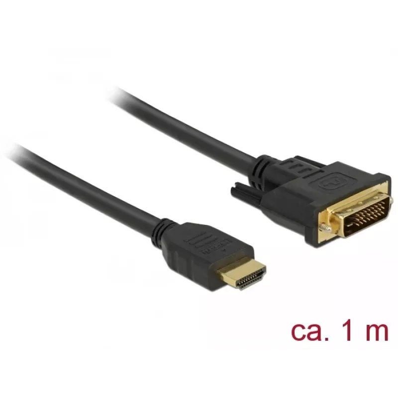 DeLOCK 85652 Video Cable-Adapter 1 m HDMI Type A (Standard) DVI Black (85652)