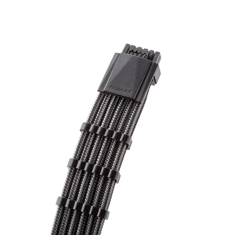 CableMod C-Series Pro ModMesh Sleeved 12VHPWR PCI-e Cable for Corsair (Carbon, 16-pin to Triple 8-pin, 600mm)