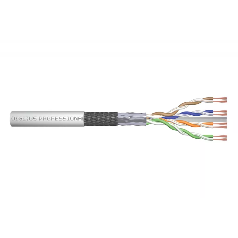 Network Cable Digitus CAT 6 SF/UTP twisted pair patch cord raw 305m Grey